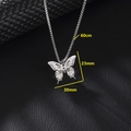 Collana a doppio strato in argento con ciondolo a farfalla e dimensioni dettagliate 23x30mm - 150-Farfalla A