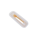 Frosted rectangle acetate hair clip with gold glitter and metallic snap fastener - 27# Light Grey Glitter Square Style
