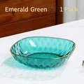 Piatto per snack verde smeraldo con motivo a diamante e bordo dorato per la tavola - Verde Smeraldo (1 pz)