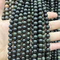 Polierte dunkelgrüne Edelsteinperlen für DIY-Halsketten und Armband-Schmuckherstellung - 6mm (ca. 58 Perlen) / Grüner Kantenstein A582