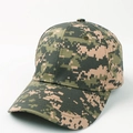 Detail view of digital camouflage baseball cap showing six-panel crown and curved brim - Adjustable / Digital Camouflage 4