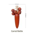 Handcrafted wooden carrot rattle baby toy with smooth beads and clear wood grain finish - Carrot Shape Rattle