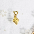 French vintage style gold rhombus natural stone pendant with spring clasp for necklaces - Gold Rhombus Pendant