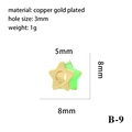 Fluorescent green gold-plated star charm bead for DIY bracelets jewelry making - Neon Green Star (B-9)