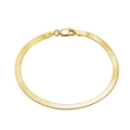Elegant gold-plated S925 sterling silver flat snake chain bracelet with ITALY hallmark - 16.5cm (3mm Width) / 18K Gold