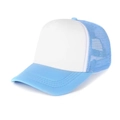 DIY custom trucker hat with light blue mesh and white blank front for sports - Kids Head Circumference: 52-54CM / Lake Blue-Kids Style