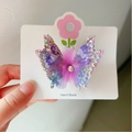 Purple and blue gradient butterfly hair clip with shimmering sequins and crystal beads - Starry Sky Butterfly - Purple (F0008) / Purple