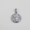 Ciondolo tondo in acciaio inox argento con rilievo Ecce Homo Gesù per collana DIY - Acciaio-Ritratto Rotondo