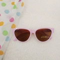 Pink cat-eye sunglasses for kids with brown UV400 lenses and stylish jelly frame finish - Pink Frame Tea Lens