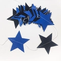 Dunkelblaue und schwarze Stern-Papiergirlande für Dekorationen im Sternenhimmel-Stil - Blau+Schwarz Fünfzackiger Stern
