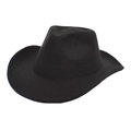 Cappello da cowboy western classico in lana nera a tesa larga dal design vintage - M (56-58cm) / Nero