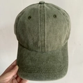 Vintage washed cotton baseball cap in army green finish with adjustable strap - Adult 56-60cm / Army Green