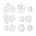 Set van 8 bloemen siliconen mallen met kersenbloesem en zonnebloemen voor handwerk - Bloemencombinatie Collectie / Grijs