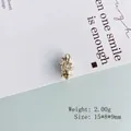 Detailed view of a gold animal pendant with crystals, size 15x8x9mm and weight 2.00g - 10# Gold Rhinestone Insect