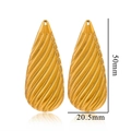 Minimalist gold stainless steel drop earrings with wavy texture measuring 50mm by 20.5mm - Style 2-Waterdrop Texture (4.87g)