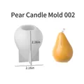 Moule en silicone 3D en forme de poire pour bougies DIY et décoration de gâteaux - Poire