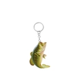 Dettaglio di un portachiavi realistico in acrilico con motivo di persico e anello d'argento - 10cm / Stile Persico Verde 3