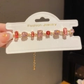 French palace style gold bracelet with multicolor crystals and adjustable chain - 4# Bracelet - Gold - Pink