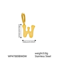 Minimalist gold stainless steel necklace featuring a small letter W alphabet pendant - Letter W