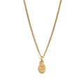 Golden stainless steel oval pendant necklace featuring the engraved letter K detail - Necklace + Pendant K
