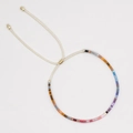 Bohemian adjustable handmade colorful bead bracelet with elegant square beads for women - Morandi Multi-color Square Beads (MI-B220140G)