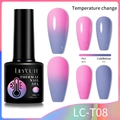 Thermal nail gel polish 7ml glitter purple to pink temperature color change LC-T08 - 08 (Purple to Pink)