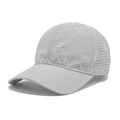 Hellgraue atmungsaktive schnelltrocknende Baseballkappe mit Mesh und gebogenem Visier - M (56-58cm) / Hellgrau