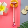Rose gold hammer-shaped creative pen featuring a large pink heart crystal decoration - Diamond Hammer - Rose Gold / 0.5mm