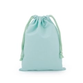 Eco-friendly mint green cotton drawstring storage bag in high quality canvas material - 7*10cm / Water Blue Cotton