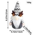 Gnomo di Natale grigio con corna di renna e cappello a maglia, misure 21x12x8 cm - Grigio con corna