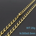Goldene Edelstahlkette für Damen, 500x5,5mm Größe und 20g Gewicht Spezifikationen - Goldene Halskette (KN197704-Z)