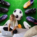 150x130cm / Pattern 3-Soccer and Colorful Shoes