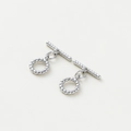 Silver-plated twisted rope OT clasp set for DIY jewelry necklace and bracelet making - Platinum Coarse Twist Round OT Clasp - 2Pcs/Pack