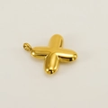 Polished gold bubble cross pendant made of stainless steel on a neutral background - Letter X