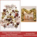 61pcs gold and silver Christmas ornament set for 270cm festive garland decorations - Accessory Pack (Rattan Not Included) / Golden Coffee