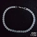 Classic 4mm S925 sterling silver tennis bracelet with cubic zirconia in 17cm length - 3mm-16cm / White Zirconia