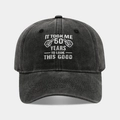 Détail de la broderie du 50e anniversaire sur la casquette en coton délavé anthracite - 50 Ans / Noir