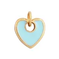Light blue enamel heart pendant in gold-plated brass for DIY jewelry making - L26 Sky Blue Heart