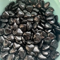 Bulk 2cm heart-shaped natural black stone with white marble texture vein pattern - Black Turquoise