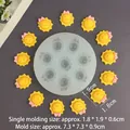 Silicone mold for sun-shaped fondant cake toppers with 8 cavities and smiling faces - 8-Hole Sun Mold