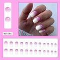 Pink and purple gradient press-on nails with fine glitter accents and french tip style - Purple Gradient Shimmer (W1046)