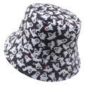 Reversible tie-dye bucket hat with black and white ghost print and red details - 58cm / Cartoon Ghost