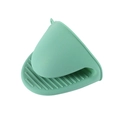 Heat resistant green silicone oven mitt with non-slip grip and hanging hole for kitchen - Nordic Green (Single)