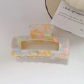 Colorful acetate claw clip with mosaic pattern for elegant ponytail styling - 8# Large Light Color