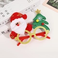Sparkly gold Christmas glasses with Santa and green sequin tree for holiday parties - Christmas Glasses Santa Claus Style