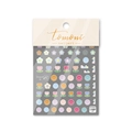 5D embossed nail art stickers with colorful floral and smiley face motifs, set on white background - Colorful Smiling Flower Style (to1487)