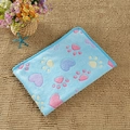 Light blue flannel pet blanket with colorful paw prints and hearts for cats and dogs - Sky Blue Paw Print with Hearts