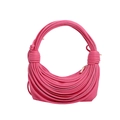 Fashionable bright pink knotted shoulder bag with unique multi-strand streamline design - Pink