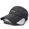 Gorra negra para el sol con viseras retráctiles y paneles de malla transpirable - Negro