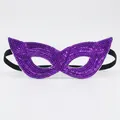 Sparkling purple sequin Mardi Gras mask with black elastic strap for party costume - Sequin Mask Style D-Purple